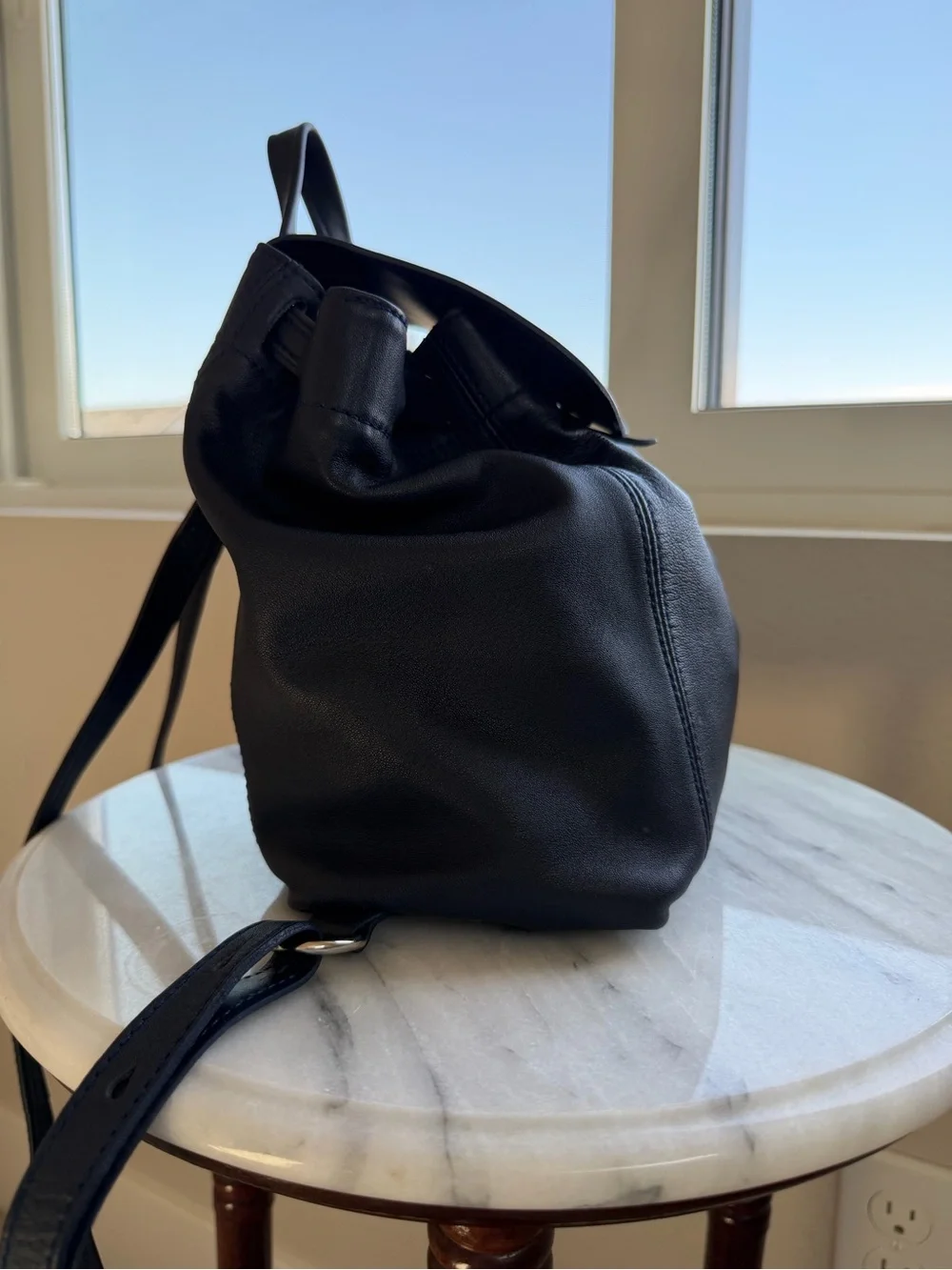 Longchamp Le Pliage Cuir Backpack - Navy